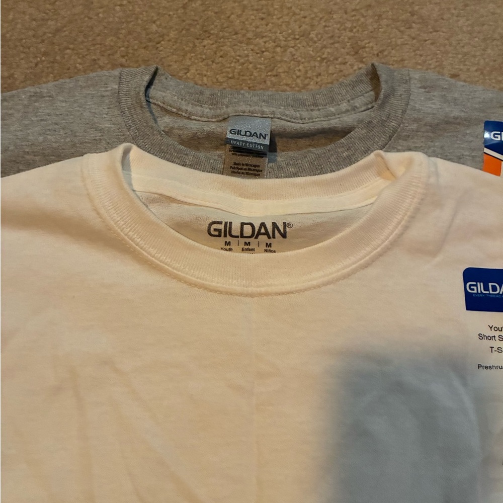 Gildan Classic White and Gray Tees